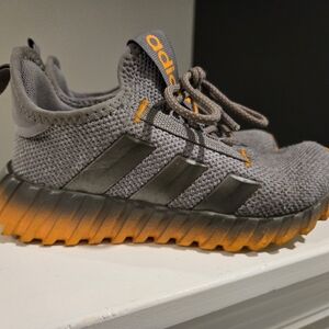 Adidas Kids Gray and Orange Sneakers